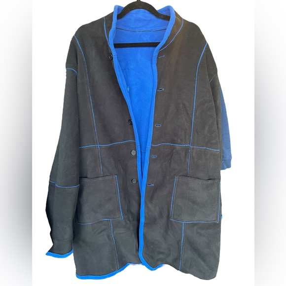 Susan Graver Weekend Reversible Polar Fleece Coat - Picture 2 of 3